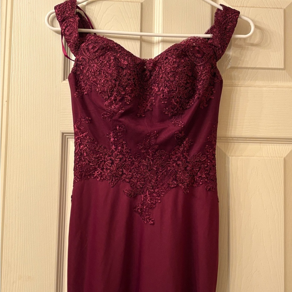 Cinderella's Closet Red Sequin Embellished Prom Gown